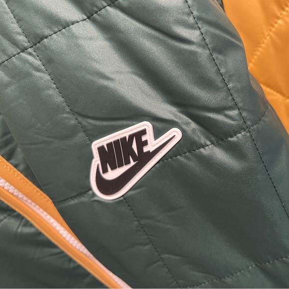 Nike Sportswear Synthetic Fill Puffer Jacket Color Block Green/Gold/Red, LARGE - Picture 7 of 8